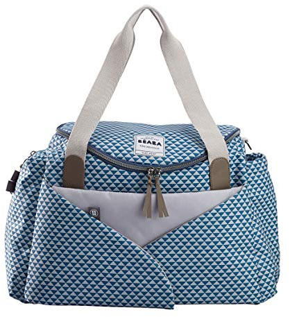 BÉABA, Sac à Langer Sydney II, Modulable, Grande contenance, Rangements multiples, Grand espace à langer cocoon, Pochette repas isotherme, Système attache poussettes, Anses transport, Bleu