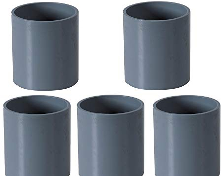 EXCOLO PVC Rohr und Rohrverbinder Ø 50 mm Winkel Kniestück Muffen T-Stück Kappen Fittings (5 x Muffen)