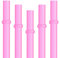 Dakoufish BPA Free 12 Piece 9 Inch Reusable Plastic Thick Drinking Straws for Mason Jar Yeti Rambler Plain Color（9inch，Rose）