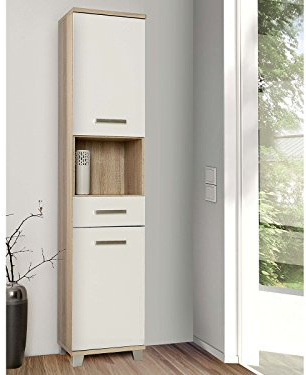 möbelando Hochschrank Badschrank Seitenschrank Beistellschrank Schrank Badmöbel Aggi I