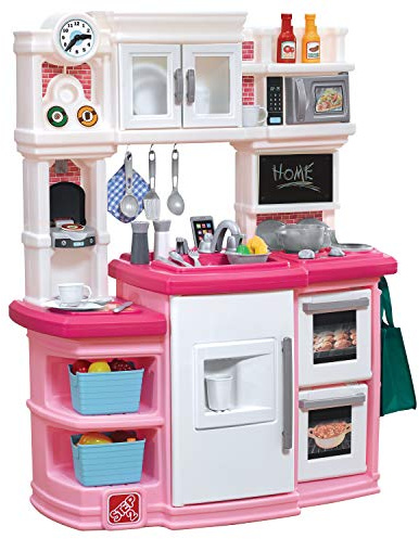 Step2 Great Gourmet Kids Kitchen Play Set, Interactive Play with Lights and Sounds, Toddlers 3+ Years Old, Realistic 33 Piece Toy Accessory Set, Pink