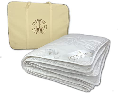 Abolengo de Alpaca Alpaka Bettdecke Ganzjahresdecke, Premium Line, 100% Baby Alpaka Füllung (1185g), Bezugsstoff: 200er Baumwollbatist, Temperaturregulierend, 155x220cm, Ideal für das ganze Jahr