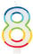 Vibrant Rainbow Border Number 8 Birthday Candle (7cm x 12cm) - Stunning Multi-Colored Party Decor - Uniquely Crafted for Celebratory Milestones - 1 Pc