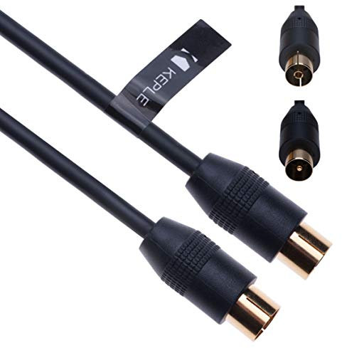 Câble coaxial HF RF ligne d'antenne TV ligne aérienne 5 m coax fiche coaxiale mâle vers femelle rallonge de prise d'antenne pour Bosch SkyDSL ONE Primacom Unitymedia DVD VCR pour télévision | Noir
