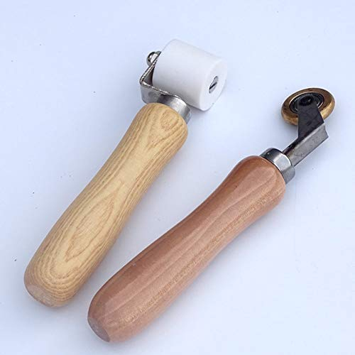6mm Brass Penny Roller+28mm High Temperature Resistant Seam Hand Pressure Roller White Teflon(PTFE)Pressure Roller