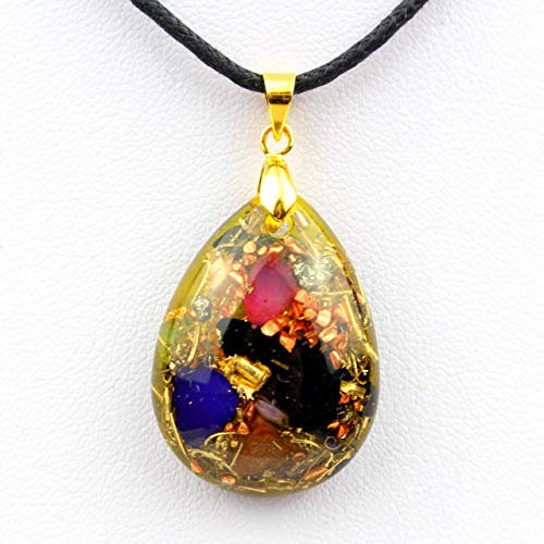 Orpanit® Orgonit Erzengel Jophiel gelb Tropfen Anhänger 3. Chakra I 100% echtes Orgonit Amulett I Schutz unterwegs gegen EMF, 5G, Haarp, Funkstrahlung I echte Orgonenergie für mehr Harmonie