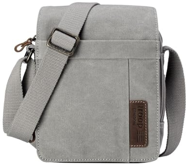 Troop London TRP0220 Klassische Umhängetasche aus Segeltuch, aschgrau