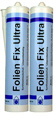 2 Stück Folienkleber Ultra- Dampfbremsenkleber, Dichtkleber, Luftdichtungskleber Folien Fixkleber Ultra Kartusche 300 ml. Starkes Haftspektrum
