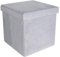 Aufbewahrungsbox Sitzbox Sitzwürfel Sitztruhe Stoff Samt-Optik Sitzhocker faltbar Hocker mit Stauraum 40x40x40cm Hellgrau