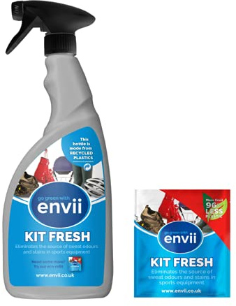 Envii Kit Fresh – Natural Shoe Deodorizer Spray – Shoe Odour Eliminator – Trainer & Football Boot Deodoriser (Trigger Spray + Refill)