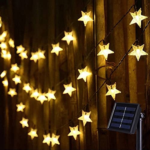 NLNEY Lichterkette Außen Solar 120 Led, 15M Solarlichterkette Sterne Wetterfest 8 Modi Lichterketten Solarlampen für Innen Outdoor Weihnachtsdeko, Garten, Balkon, Terrasse Deko (Warmweiß)