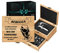 Maverton Accessori da vino La Dedica - Kit da Sommelier Personalizzato - Scatola in legno di bambù + 8 pezzi di Accessori Vino - regalo uomo - Un piccolo calice