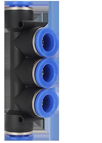 SéParateur De Tuyau,Voies Distributeur 10pcs Raccords pneumatiques Tuyaux d'eau et Connecteurs de tuyaux Poussoir direct 4-16mm Tuyau en plastique Raccords rapides Tee Valve d'air
