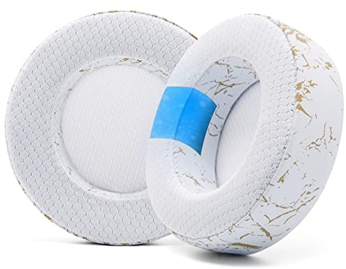 WC Freeze Virtuoso – Ersatz-Ohrpolster aus Hybridgewebe mit Kühlgel für das Corsair Virtuoso Gaming-Headset, hergestellt von Wicked Cushions, verbesserte Dicke und Schallisolierung | Gold Marble