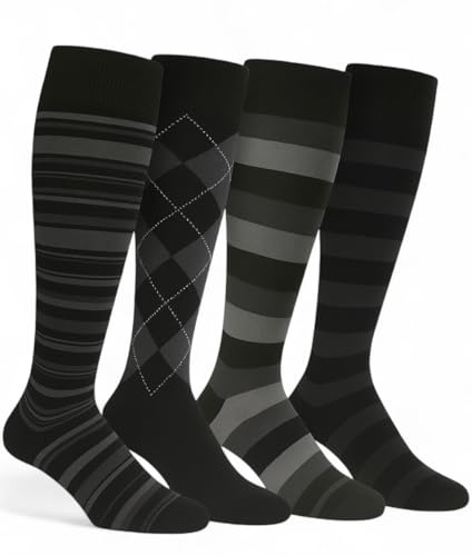 Lucchetti Socks Milano SET DA 4 PAIA CALZE UOMO LUNGHE CALDO COTONE COLORATE TENDENZA POIS FANTASIA FASHION MADE IN ITALY (Set desideri del cuore 2)