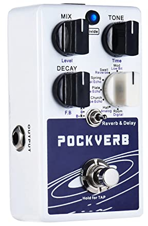 Btuty Reverb & Delay Gitarre Effektpedal mit 7 Nachhall Effekten + 7 Verzögerungseffekte mit Tap Tempo True Bypass Funktion