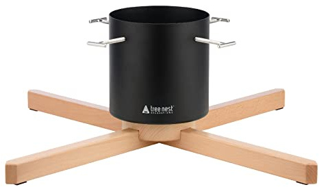 Tree Nest Albero di Natale Supporto Albero Base Design Moderno per 3.5m Alberi Reali Stabile Metallo per Decorazione Albero di Natale Il Desiner L (Nero)