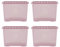 Wham Crystal 4x 80L Plastic Storage Boxes with Lids. Large Size, Strong (Pack of 4, 80 Litre). Made in the UK (Tint Dusky Orchid (Pink))