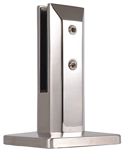 PHASFBJ Abrazaderas Vidrio Ajustables Acero Inoxidable 304, Soporte de Vidrio del Piso al Techo Plata cepillada, Valla Piscina, jardín, Abrazadera de Valla de balcón,1pcs,200MM