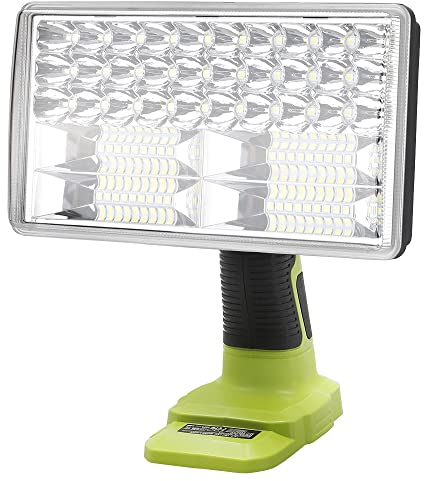 Choerinton Work Light Compatible with Ryobi 18V Battery,3300LM Led Work Light Rechargeable Jobsite Light Multifunction Flashlight,USB Port,for Car Repair Hiking Camp Garage