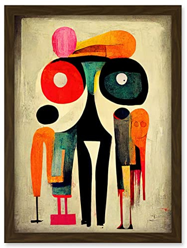 Doppelganger33 LTD Abstract Colourful Pop Art People Artwork Framed Wall Art Print A4