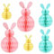 6 Stück Osterhasen Aufhängen Deko, Honeycomb Deko, Seidenpapier Wabenbälle Set, Papier Waben Dekoration, Oster-Dekoration, Dekoration für Oster-Partys, Osterhasen Anhänger