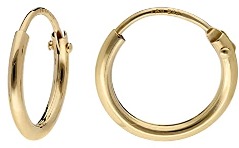 trendor Damen-Ohrringe Gold 333 / 8K Creolen Breite 1,3 mm Ø 11 mm 15169