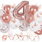Rose Gold Birthday Decorations for Girls, Party Decorations with Butterfly Decor and Rose Gold Balloons, 4th Birthday Decorations Girl with 40 in Number Balloons