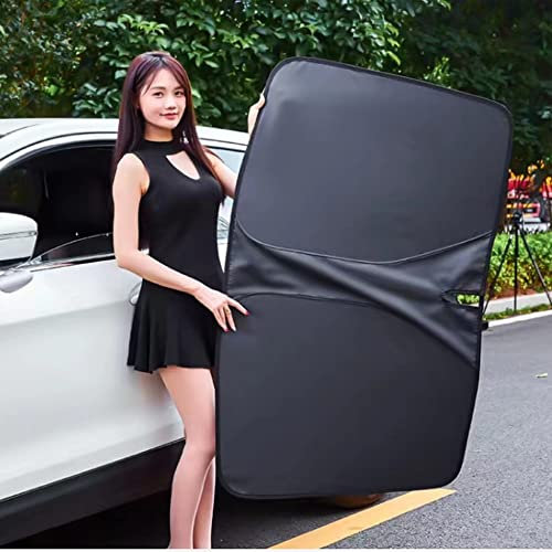 Parasol Delantero Coche para Citroen C4 Picasso 2013-2018, Plegable Parasol de Parabrisas Delantero, Coche Sol Sombra, Parasol para Parabrisas, Resistir a Los Rayos UV,S/Black