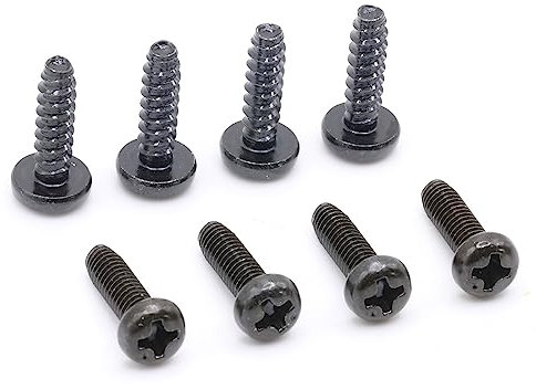 ReplacementScrews M4 14mm TV Stand Screws - 8 Pieces (4 Self-Tapping, 4 Machine) for Samsung TVs