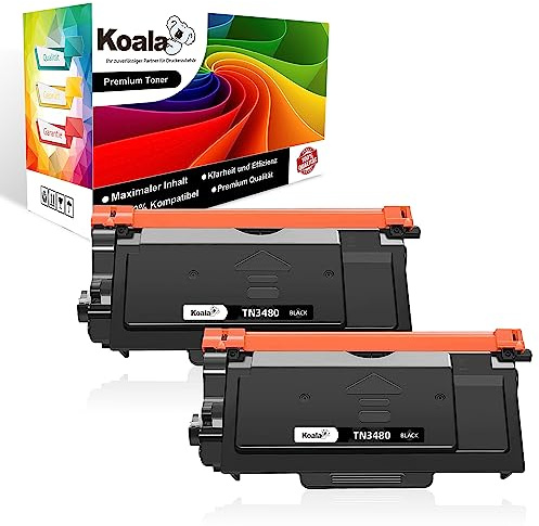 Koala 2er-Pack TN3480 Kompatible Tonerkassette Schwarz als Ersatz für Brother TN-3480 TN-3430 TN3430 für MFC-L5750DW HL-L5100DN MFC-L5700DW HL-L5200DW HL-L6400DW MFC L5750DW HL L5100DN HL-L5000D