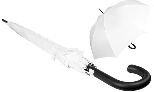 iX-brella First Class XL Fiberglas Automatik Stockschirm 110 cm überschlagfähig - White