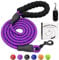 Dote on Dog Lead with Soft Padded Handle 1.2/1.5/1.8m Heavy Duty Reflective Rope Dog Lead Comfortable Design Metal Carabiner Clip for Small Medium Large Dogs Purple 150cm/4.9ft*1.2cm