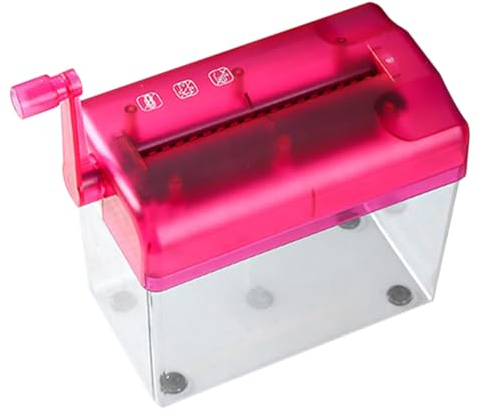NUOBESTY Desktop Papier Shredder Handbetrieb Mini Aktenvernichter Für Zuhause Und Büro Effiziente Zerkleinerung Papier Kreditkarten Und Dokumenten Rot