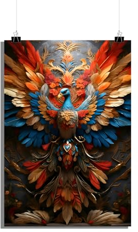 25 Artstreet Mystischer Phönix Poster | Kunstdruck | 180 g mattes Papier | Wanddeko für Wohnzimmer und Jugendzimmer | 50 x 70 cm