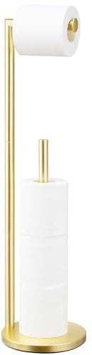 Support de papier toilette, support de papier toilette, support de rouleau de papier toilette pour 4 rouleaux, support de papier toilette doré avec rangement