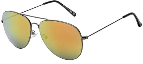 BEZLIT Damen Herren Sonnenbrille Piloten Designer Rot-Gelb