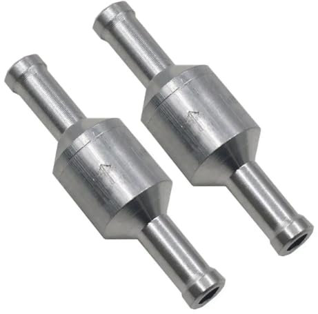 MiJunHD Einweg-Kraftstoffventil, Aluminium, Rückschlagventil, geeignet für Benzin, Diesel, Öl, Wasser, für Auto-Vergaser, Niederdrucksysteme, 2 Stück