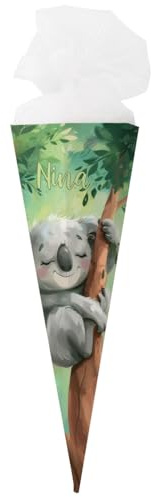 Striefchen® Tierische Zuckertüte für Schulkinder, personalisiert (Koala, 80 x 26 cm)