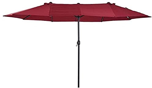 NSTVVEE 4,5 x 2,7 m, Doppel-Sonnenschirm für den Garten, Balkon-Sonnenschirm, wasserdichter Schirm ohne Ständer, für den Außenbereich, Swimmingpool, Meer, Abendessen geeignet (Rot A)