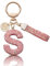 MORSUNBELA Schlüsselanhänger S Glitzer Strass Schlüsselanhänger S Schlüsselanhänger Buchstabe S Schlüsselanhänger Damen Rosa