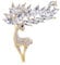 Hirsch Strass Anstecker Weihnachten Rentier Kristall Pins Platin plattiert Hirsch Brosche Kleidung Accessoires für Frauen Tierschmuck Brosche