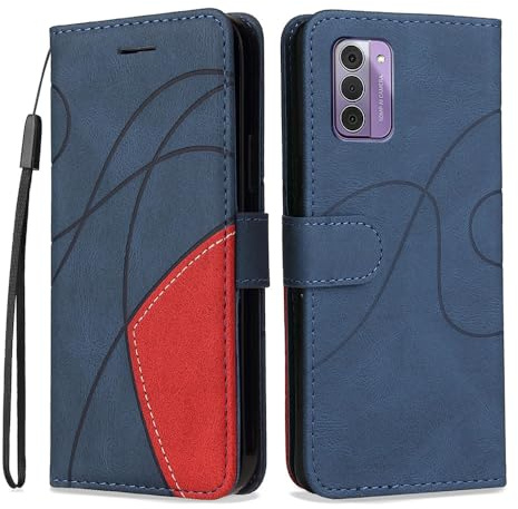 Kompatibel mit Nokia G42 5G – Schlanke Zweifarbige Handyhülle mit Weichem Leder und TPU, Kartenfächern
