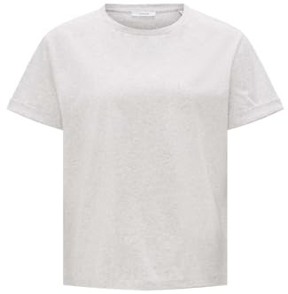 OPUS Damen Kurzarmshirt | Basicshirt SONZI Regular aus nachhaltiger Baumwolle Easy Grey, 40
