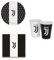 Kit (36 Pezzi) Coordinato Tavola Calcio Bianconeri, Piatti, Tovaglioli, Bicchieri per Festa Calcio Compleanno (Coordinato senza Tovaglia)