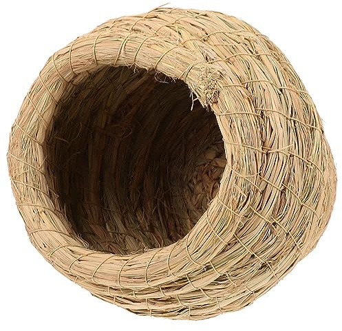 Supvox Natürliches Vogelnest Aus Stroh Großes Finkennest Vogelhaus Aus Strohgeflecht Brutkasten Für Vögel Strohnest Für Tauben