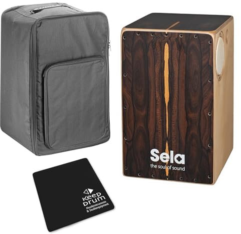 Sela SE-IC1 Iconic Cajon Ziricote modulare Cajon inklusive austauschbare ion Schlagflächen mit Tasche und keepdrum Sitzpad