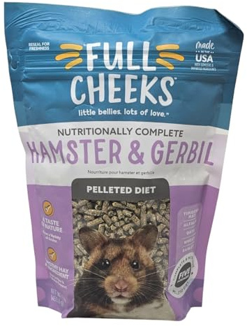 Full Cheeks Hamster and Gerbil Pelleted Diet Pellet Food, 1 Pound Bag