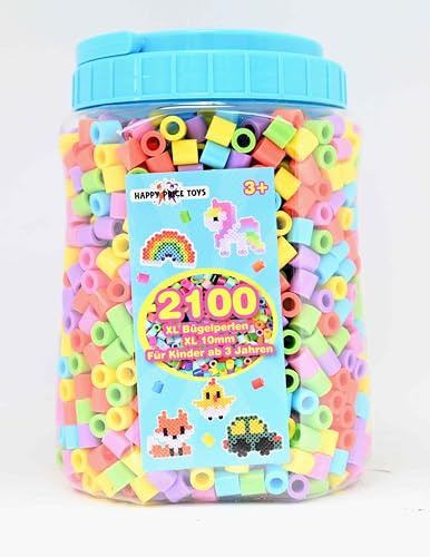 2100 Maxi XL 10mm Bügelperlen (Dose 2100 Pastell)