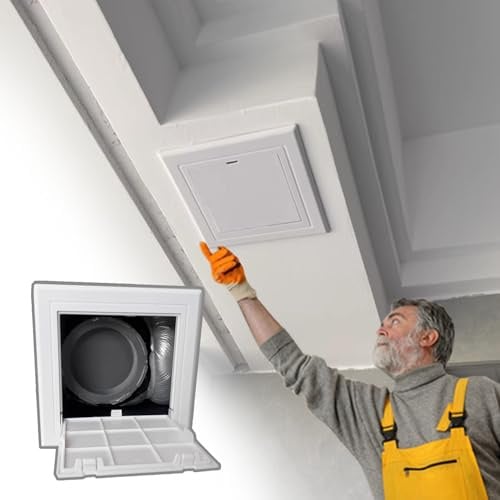 Vibeo Trampilla Pladur Panel de Acceso Blanco para Techo, Puerta de Inspección de Plástico de 25, 30, 35, 40, 45 y 60 cm, Trampilla de Acceso para Ático, Baño y Pladur(12x12in(30x30cm))